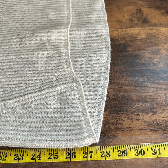 Madewell Woodside 100 Merino Wool Sweater Medium Relaxed Beige Preppy Boho EUC - Picture 4 of 8